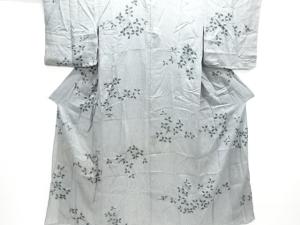 アンティーク　絽板締め絞り　萩模様着物